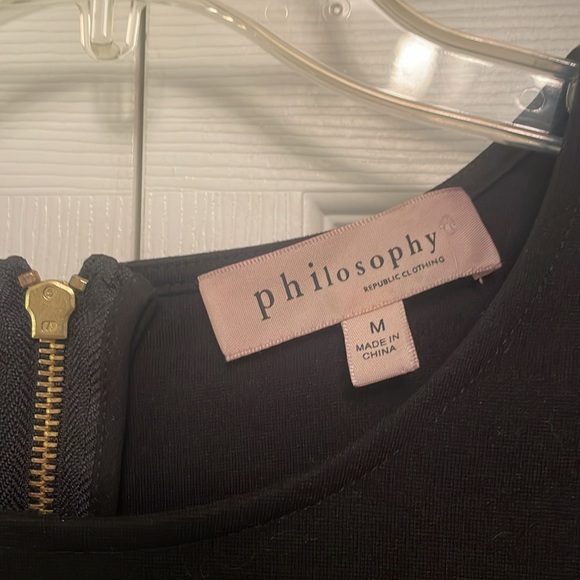 PHILOSOPHY Republic Clothing Black Dressy Top with Back Zipper & Flare Waist - Picture 2 of 11